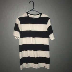 Men’s Black White Striped T Shirt